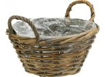 Decorazione Floreale Cesto In Legno Fioriera Natura Shabby Chic H12Cm Ø24Cm
