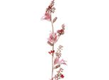 Ghirlanda Natalizia Di Bacche Coni Rosso Rosa 130Cm Decorazione