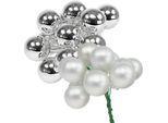 Misto Di Bacche A Specchio 25Mm Argento 140Pz - Baubles Natalizi Per L'artigianato E Le Decorazioni