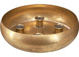 Portacandele Oro Antico Ø22Cm Per 4 Candele A Bastoncino Decorazione Vintage Decorazione Da Tavolo Corona D'avvento