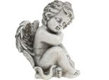 Statua Commemorativa Di Angelo Addormentato In Grigio, Resistente Alle Intemperie, Poliresina, 16 Cm, Set Da 2 Pezzi Per Decorazioni Funerarie E Composizioni Floreali Funebri, 2 Pezzi