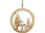 Decorazione Per Finestra Natale Renna Ciondolo In Legno Decorazione Avvento Legno Di Mango 19,5Cm