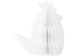 Pollo Decorativo Bianco In Carta A Nido D'ape Figura Decorativa 28,5X15,5X30Cm Decorazione Da Tavola Di Pasqua