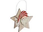 Stella In Legno Gnomo Decorazione Da Tavolo Di Natale 15,5×6×16,5 Cm
