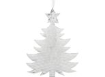 Ciondolo Albero Di Natale Avvento Decorazione Metallo Argento 20,5×15,5 Cm