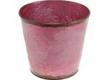 Fioriera In Metallo Secchio Foglie D'acero Decorazione Autunno Ø18Cm H17Cm