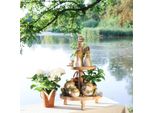 Decorazione Rana In Ceramica Vintage Verde Marrone 15,5 Cm Set Da 2, 2 Pezzi