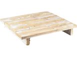 Vassoio Decorativo In Legno Shabby Chic Vintage Marrone Bianco 30X30Cm