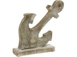 Ancora Di Legno Marina Decorativa Shabby Chic Bianco Natura 22Cm
