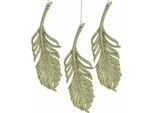 Piume Decorative Per Albero Con Glitter, Ornamenti Dorati Per L'albero Di Natale, Decorazioni Per L'avvento E Per Il Matrimonio Da Appendere, Set Da 12