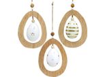 Uovo Di Pasqua Da Appendere Modello Decorazione Uova Pasqua Primavera Plastica Legno 12Cm 3Pcs