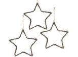 Decorazione Natalizia Stelle Rustiche Bianche Lavate Da Appendere In Rami Di Olmo 30Cm Set Di 4 - Accessorio Natalizio D'atmosfera