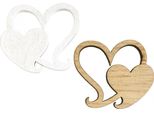 Cuore Doppio Per Matrimonio Decorazione A Pioggia Cuori In Legno 3Cm, 72 Pezzi, Decorazione Da Tavola Natura Bianca