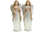 Angelo Figurina Angelo Custode Decorazione Natalizia Con Cuore, Decorazione Figurina Idea Regalo, Angelo Statua 19Cm Set 2Pcs