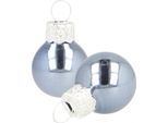 Mini Baubles Natalizi In Vetro Blu Ø2Cm 44Pz Decorazione Corona D'avvento