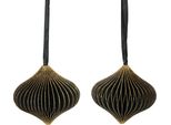Palline A Nido D'ape Decorazione Cipolla Nero Oro 8Cm 4 Pezzi Natale