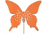 Farfalla Fiore Di Legno Spina Colorata 9Cm/29Cm 12Pz - Decorazione Primavera Decorazione Estate