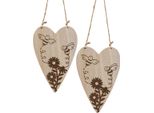 Cuori Decorativi In Legno Con Api E Fiori, Decorazione Estiva, 10X15 Cm, Set Da 6 Pezzi, 6 Pezzi