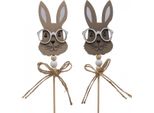 Decorazioni Pasquali Coniglietto Con Occhiali, Legno, 4×7,5 Cm, 12 Pezzi, Decorazioni Primaverili, Fai Da Te, Natura, Carino, 12 Pezzi