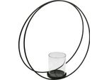 Lanterna Portacandele In Metallo Nero Ø35Cm Decorazione Da Tavolo Stile Scandi Boho