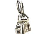 Coniglietto Decorativo In Ceramica Dorata H23,5 Cm Decorazione Pasquale Retrò