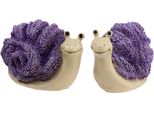 Figurine Decorative Di Lumache In Viola E Beige, Affascinante Duo Lavanda 12 Cm, Dolce Freschezza Estiva In Poliresina Per La Tavola E Il Balcone, Set Da 2
