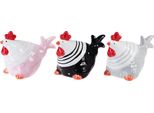 Decorazioni Pasquali In Ceramica Set Di 3 Galline Colorate Figurine Decorative 8,5 Cm Decorazioni Primaverili, 3 Pezzi