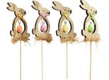 Spina Fiore In Legno Coniglietto Di Pasqua Uovo Di Pasqua Decorazione Pasquale Primaverile 5X8,5 Cm Set Da 12