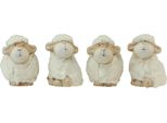 Set Di Decorazioni Pasquali In Ceramica A Forma Di Pecora, Color Crema, 9,5×6×9 Cm, 4 Pezzi Decorazioni Pasquali, 4 Pezzi