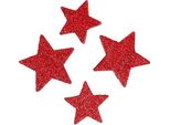 Decorazione A Spruzzo Stelle Rosso Mica Natale Artigianato Decorazione Da Tavolo 4-5Cm 40Pz