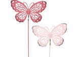 Spina Da Giardino Farfalla Metallo Rosa Decorazione Fiori Giardino 6 Pezzi