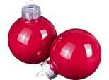 Baubles Natalizi In Vetro Rosso Ø4Cm, Set Di Baubles Per Albero Di Natale, 24 Pezzi