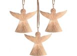 Angelo Ciondolo Decorazione Natalizia Metallo Rame Decorazione Albero Di Natale 9×10Cm Set Di 3