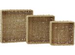 Vassoio Decorativo Set Di 3 Cestini In Metallo Naturale Decorazione Da Tavolo Moderna