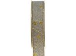 Nastro Natalizio Nero Bianco Oro 25Mm 18M - Stelle Nastro Decorativo Nastro Regalo