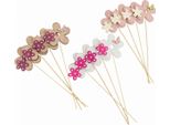 Spine Da Fiore In Legno Colorato Con Motivo A Farfalla, Set Di Decorazioni Ø10Cm, 12 Pezzi, Spina Da Giardino