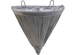 Vaso Da Fiori Sospeso Grigio Cesto Da Parete Balcone Giardino 30X17Cm