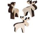 Decorazione A Spruzzo Alce In Legno Decorazione Natalizia Natura Marrone 108 Pz 2X2,5Cm