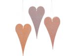 Decorazione Romantica Appesa Cuori In Metallo 15Cm Arancio/Viola Set Di 6 Decorazione Matrimonio San Valentino