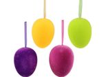 Uova Di Pasqua Colorate E Floccate Da Appendere 8 Cm Set Di 8 Per Bouquet E Decorazioni Pasquali Dai Colori Primaverili