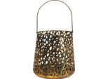 Elegante Porta Tealight In Metallo Dorato Antico 14,5 Cm Decorazione Da Tavolo Lanterna