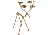 Portacandele In Metallo, Portacandele Per L'avvento, Figura Di Cervo Con Corna Per Tealight H44,5 Cm