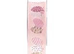 Nastro Decorativo Motivo Uova Di Pasqua Rosa 40 Mm X 20 M - Nastro Regalo Versatile Per Decorazioni Pasquali E Progetti Artigianali