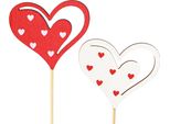 Decorazioni A Forma Di Cuore In Legno Rosso E Bianco Per San Valentino E Matrimoni, 12 Pezzi