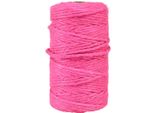 Nastro Di Iuta Fucsia Ø4Mm 100M - Nastro Decorativo In Fibra Naturale Per Decorazione E Artigianato
