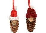 Decorazione Per Albero Di Natale Gnomo Cono Rosso 9Cm - Decorazione Natalizia, Appendiabiti, 12 Pezzi