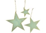 Stelle In Legno Decorazione Finestra Oro Menta Set Di 3 Natale