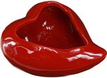 Ceramica Decorativa Cuori Rossi Lucidi Ciotola 13X15X6,5 Cm Set Da 2, 2 Pezzi