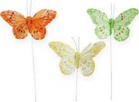 Farfalle Decorative Su Filo 10Cm Farfalle Di Piume, Decorazione Primaverile 12 Pezzi