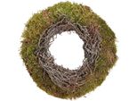 Ghirlanda Decorativa Di Muschio Verde Topo Natura Ø30Cm Autunno Decorazione Porta Decorazione Tavola